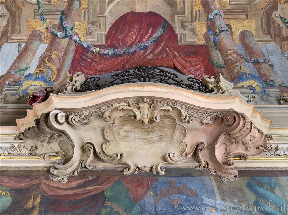 Milan (Italy) - Fake balcony in the main hall of Palace Visconti